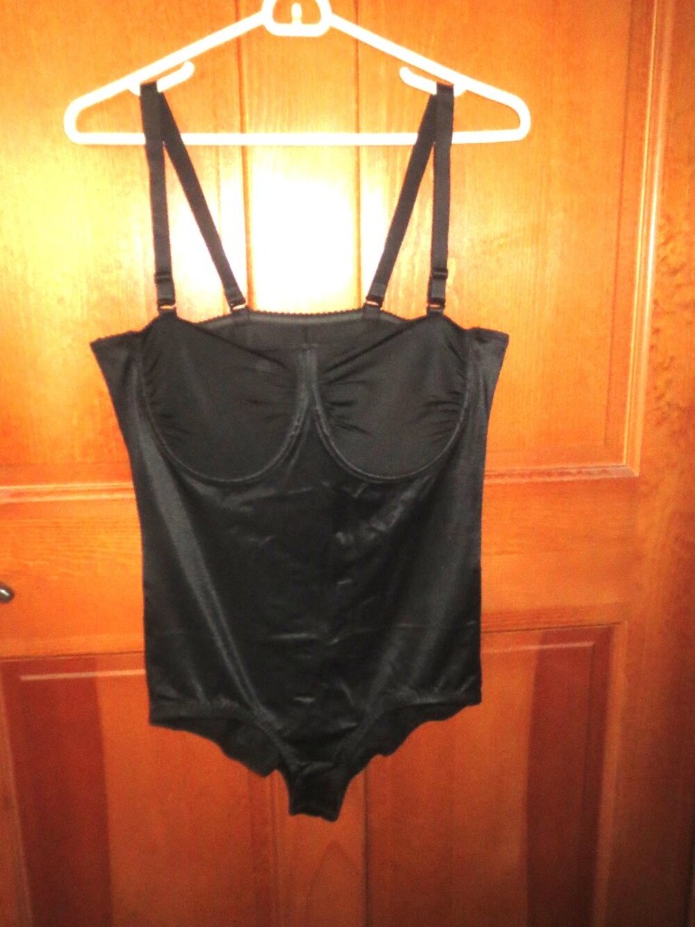 Crownette 1390 Vintage Women's 42B Black Shaping Bodysuit Underwired Convertible